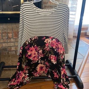 Striped and floral boutique top